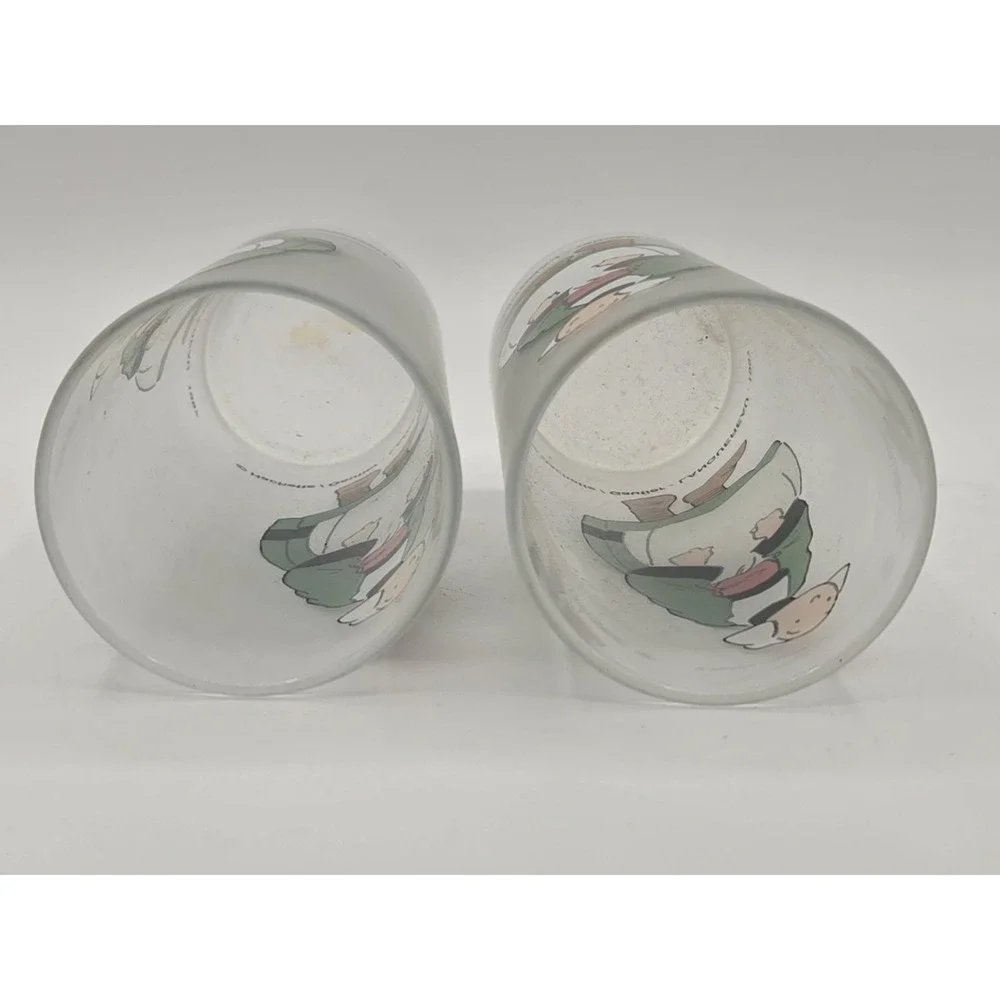 Becassine Doll French Bleuette‎ Character Glasses Set Of 2 Hachette Cups 1997
